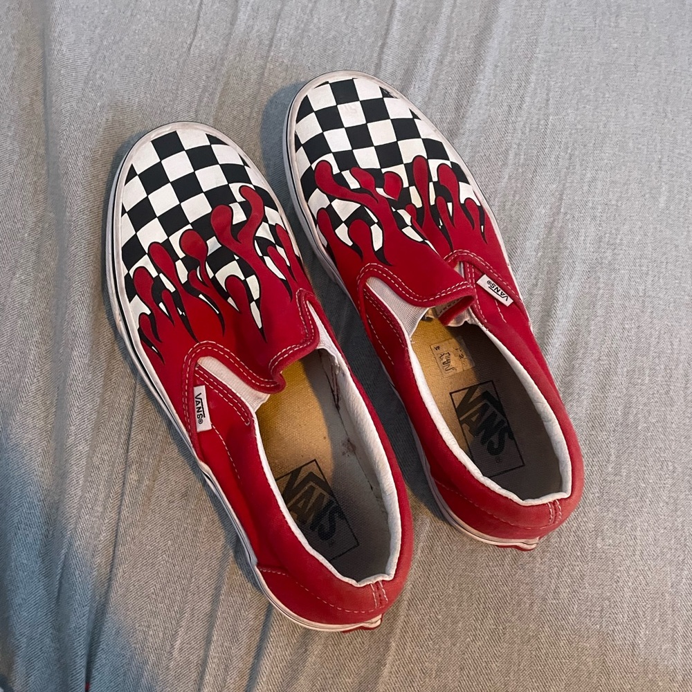 checkered flame vans